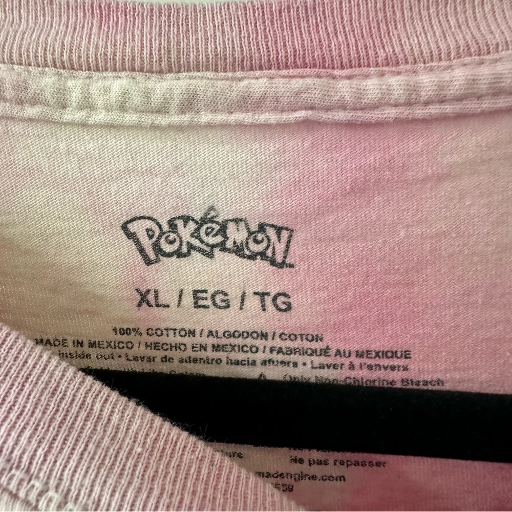 Pokemon Eevee Evolutions Pink & Blue Tie-Dye Graphic T-Shirt, Size XL - Picture 5 of 6